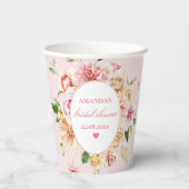 赤面サマーフローラロマンティックブライダルシャワー紙C 紙コップ (裏面)