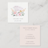 赤面シェフハットケータリングフローラウィスクサンキュー スクエア名刺 (正面/裏面)