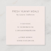 赤面シェフハットケータリングフローラウィスクサンキュー スクエア名刺 (裏面)