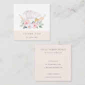 赤面シェフハットケータリングフローラウィスクサンキュー スクエア名刺 (正面/裏面)