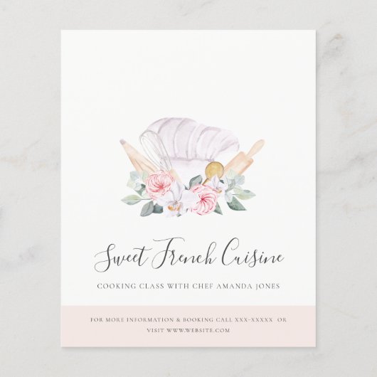 赤面シェフハットフローラウィスクベーカリー料理クラス チラシ (裏面)