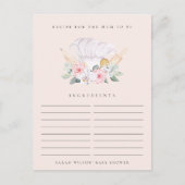 赤面シェフハットフローラレシピリクエスト赤ちゃんシャワー ポストカード (正面)