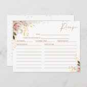 赤面シックフローラブライダルシャワーレシピカード ポストカード (正面/裏面)