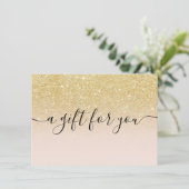 赤面シック金ゴールドグリッターグラデーションギフト券 (スタンド正面)