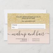 赤面シック金ゴールドグリッターグラデーションギフト券 (裏面)