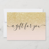 赤面シック金ゴールドグリッターグラデーションギフト券 (正面)