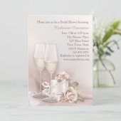 赤面シャンパンとケーキ,ブライダルシャワー 招待状 (スタンド正面)