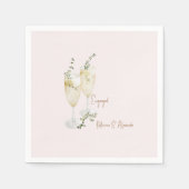 赤面シャンパントースト婚約パーティ スタンダードカクテルナプキン (正面)