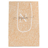 赤面シャンパンピンクグリッター ミディアムペーパーバッグ (裏面)