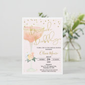 赤面シャンパンブランチバブリーブライダルシャワー 招待状 (スタンド正面)