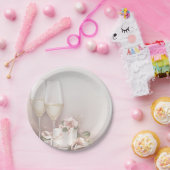 赤面シャンペンおよびケーキ ペーパープレート (パーティー)