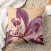 赤面シンビジウムオーキッドマクロ クッション (ブランケット)