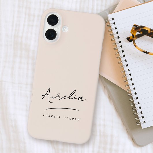 赤面シンプルシックスクリプトモノグラム署名 Case-Mate iPhoneケース