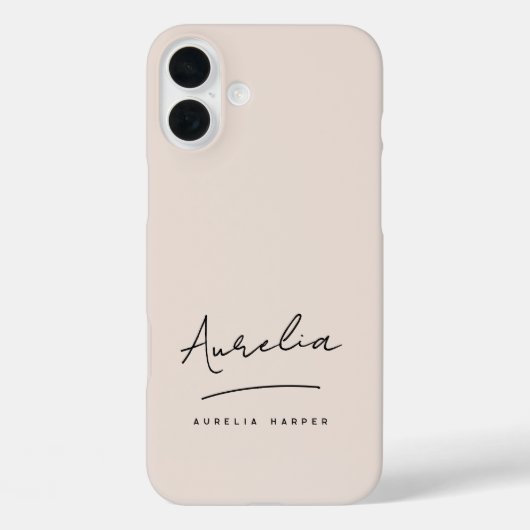 赤面シンプルシックスクリプトモノグラム署名 Case-Mate iPhoneケース (裏面)