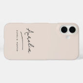 赤面シンプルシックスクリプトモノグラム署名 Case-Mate iPhoneケース (裏面 (横))