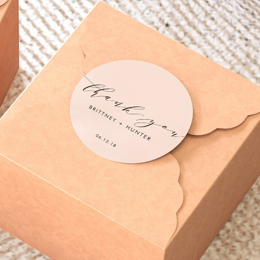 赤面シンプルピエレガントンク結婚THANK ラウンドシール