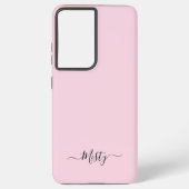 赤面シンプルピンクとスクリプト名前をカスタムする SAMSUNG GALAXYケース (裏面)
