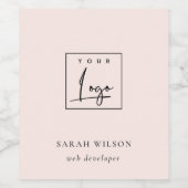 赤面シンプルピンクのカスタムプロモーションのロゴ ワインラベル (シングルラベル)