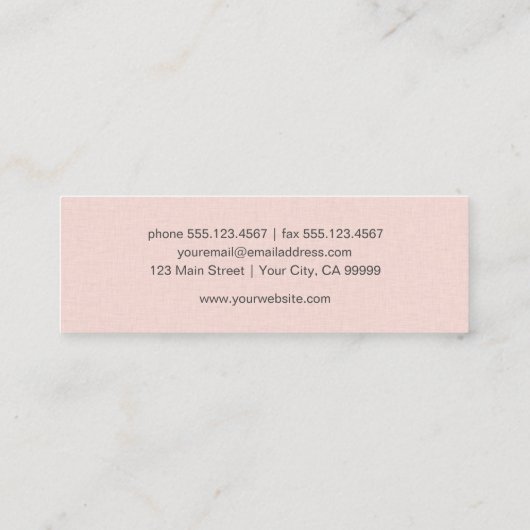 赤面シンプルピンクイチョウ葉自然 スキニー名刺 (裏面)