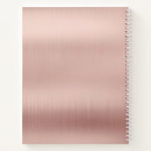 赤面シンプルピンクイニシャルモノグラムスケッチブック ノートブック (裏面)