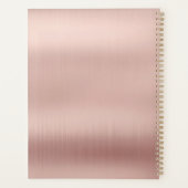 赤面シンプルピンクイニシャルモノグラム月次 プランナー手帳 (裏面)