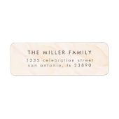 赤面シンプルピンクウォーターカラーファミリー差出人住所 ラベル (正面)