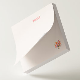 赤面シンプルピンクウォーターカラーフラワーブーケカスタムー ポストイット