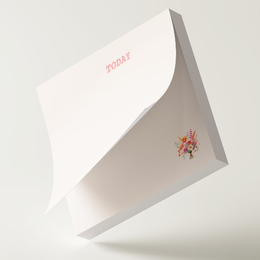 赤面シンプルピンクウォーターカラーフラワーブーケカスタムー ポストイット