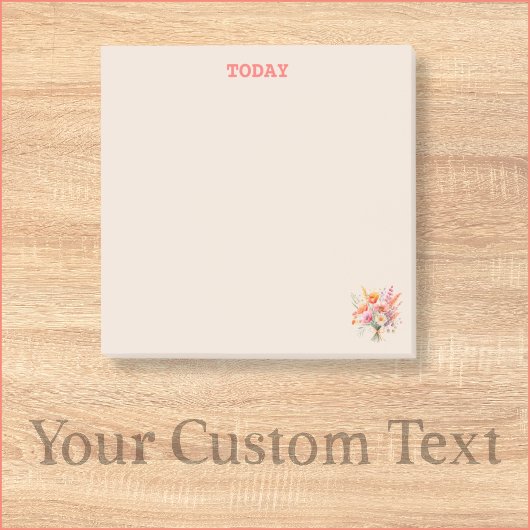 赤面シンプルピンクウォーターカラーフラワーブーケカスタムー ポストイット