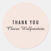 赤面シンプルピンクスクリプトビジネスサンキュー ラウンドシール (正面)