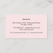 赤面シンプルピンクハロークリーンミニマル 名刺 (裏面)