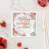 赤面シンプルピンクフシヤフローラ結婚式招待状 スタンダードカクテルナプキン (インサイチュ)