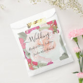 赤面シンプルピンクフシヤフローラ結婚式招待状 フェイバーバッグ (封をした状態)