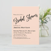 赤面シンプルピンクブライダルシャワータイポグラフィ 招待状 (スタンド正面)