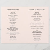 赤面シンプルピンクモノグラムエレガントウェディングプログラム (裏面)