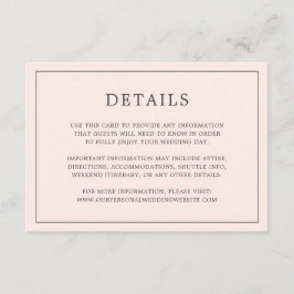 赤面シンプルピンクモノグラムエレガントウェディング エンクロージャーカード