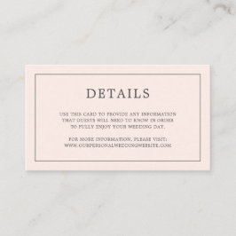 赤面シンプルピンクモノグラムエレガントウェディング エンクロージャーカード