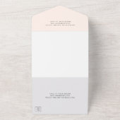 赤面シンプルピンクモノグラムエレガントウェディング オールインワン招待状 (外側)