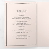 赤面シンプルピンクモノグラムエレガントウェディング 三つ折り招待状 (内部最初)