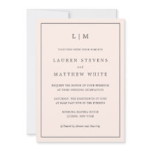 赤面シンプルピンクモノグラムエレガントウェディング