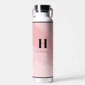 赤面シンプルピンクモノグラム ウォーターボトル (正面)