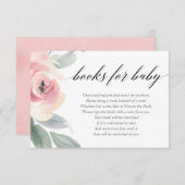 赤面シンプルピンク女の子の赤ちゃんシャワーブックリクエスト エンクロージャーカード (正面/裏面)