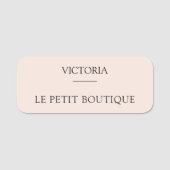 赤面シンプルピンク社員スタッフビジネス 名札 (正面)