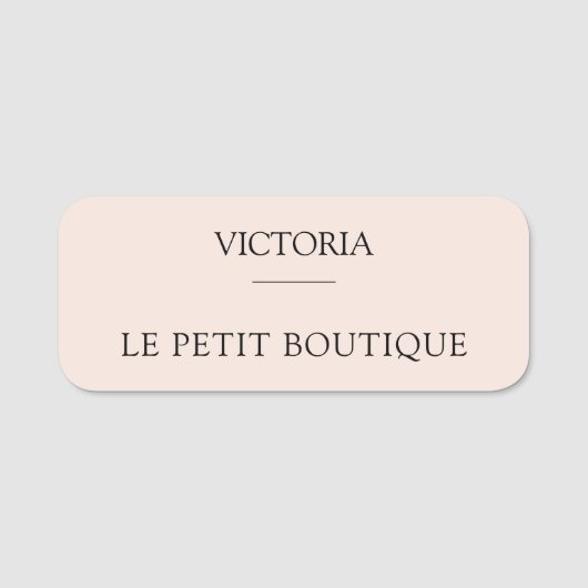 赤面シンプルピンク社員スタッフビジネス 名札 (正面)