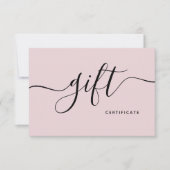 赤面シンプルピンク美しいサロンモダンギフトカード (正面)