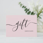 赤面シンプルピンク美しいサロンモダンギフトカード (スタンド正面)