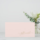 赤面シンプルピンク金ゴールド美容師ギフトカード (スタンド正面)