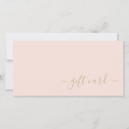 赤面シンプルピンク金ゴールド美容師ギフトカード