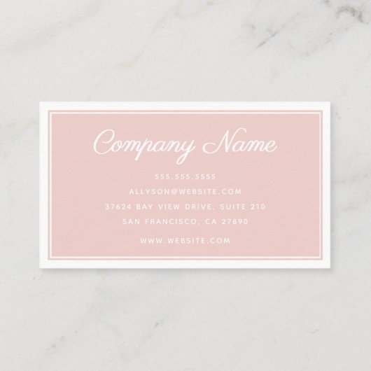 赤面シンプルピンク 名刺 (裏面)