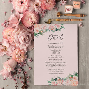 赤面シンプルフローラピ結婚ンク詳細 エンクロージャーカード
